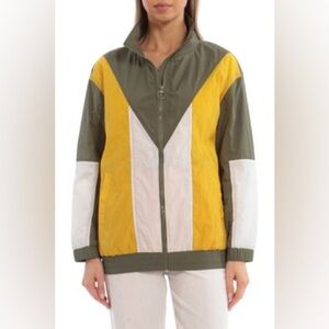 Avec Les Filles Colorblock Nylon Track Jacket - Size M - Olive‎ Multi - NWT